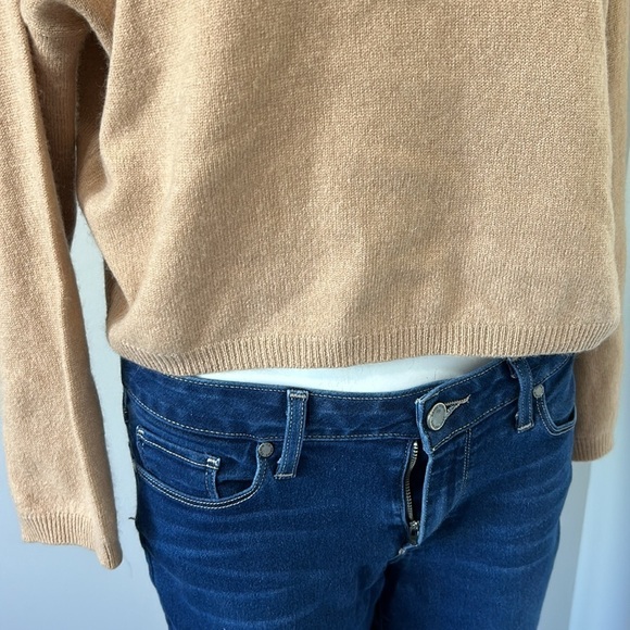 CRUSH Cashmere TALLIN HOODIE Tan Cropped Sweater Jumper Sz 0 XS - Picture 3 of 11